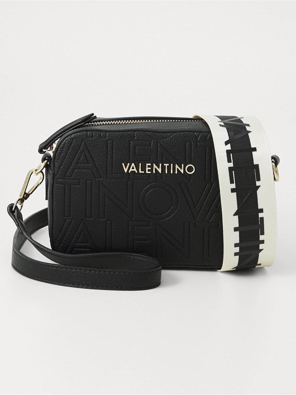 Valentino by Mario Valentino Pansy Nero Logo Camera Bag